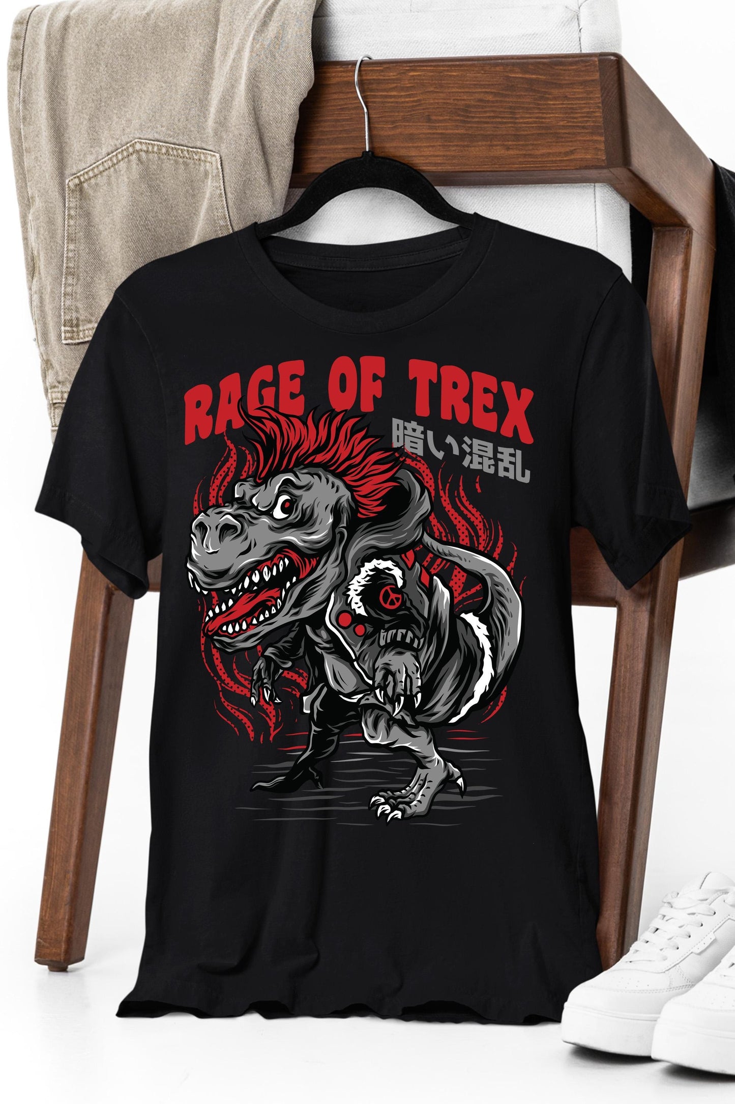 a black t - shirt with a dragon on it