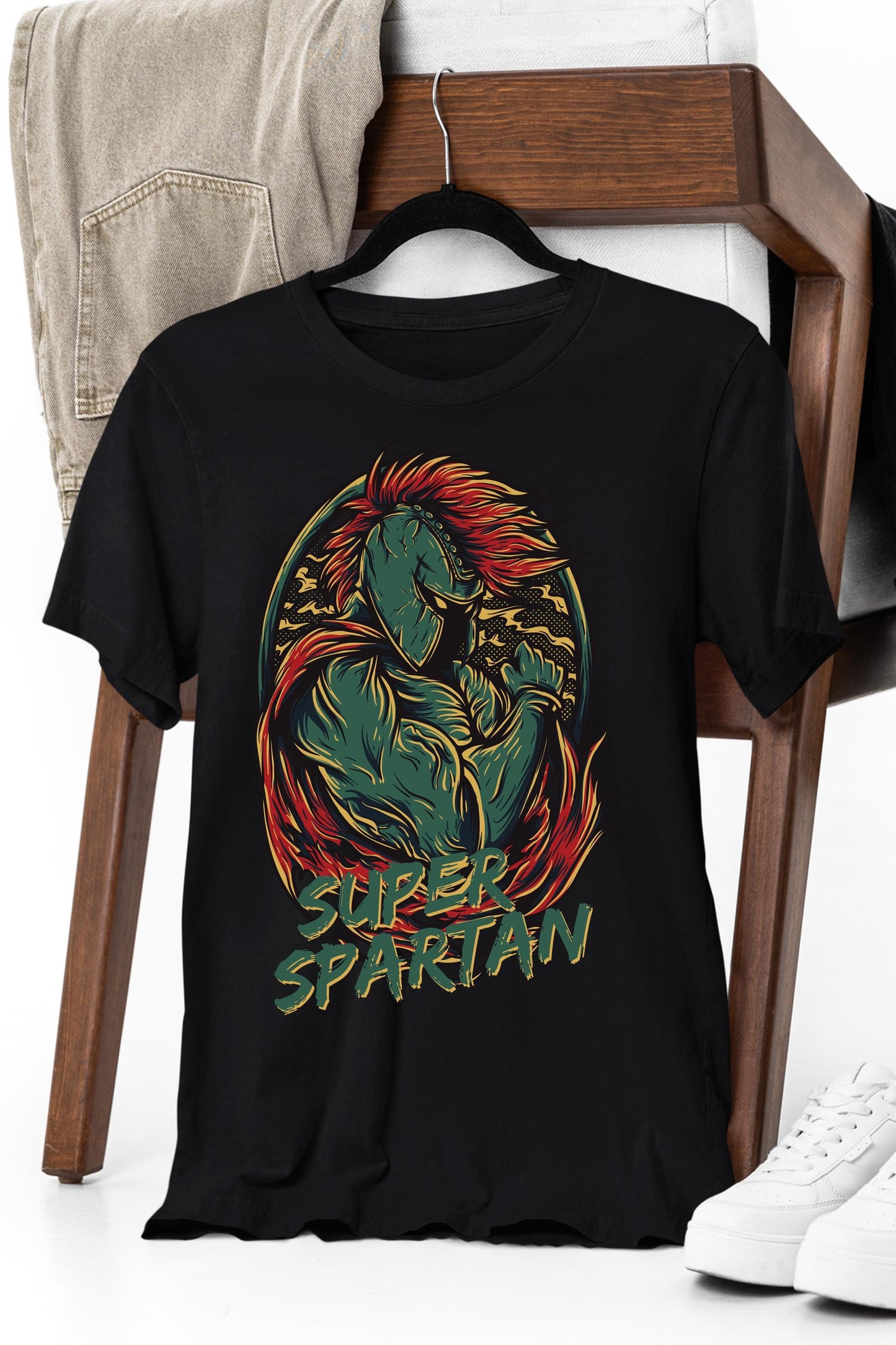 a black t - shirt with a picture of a wrestler