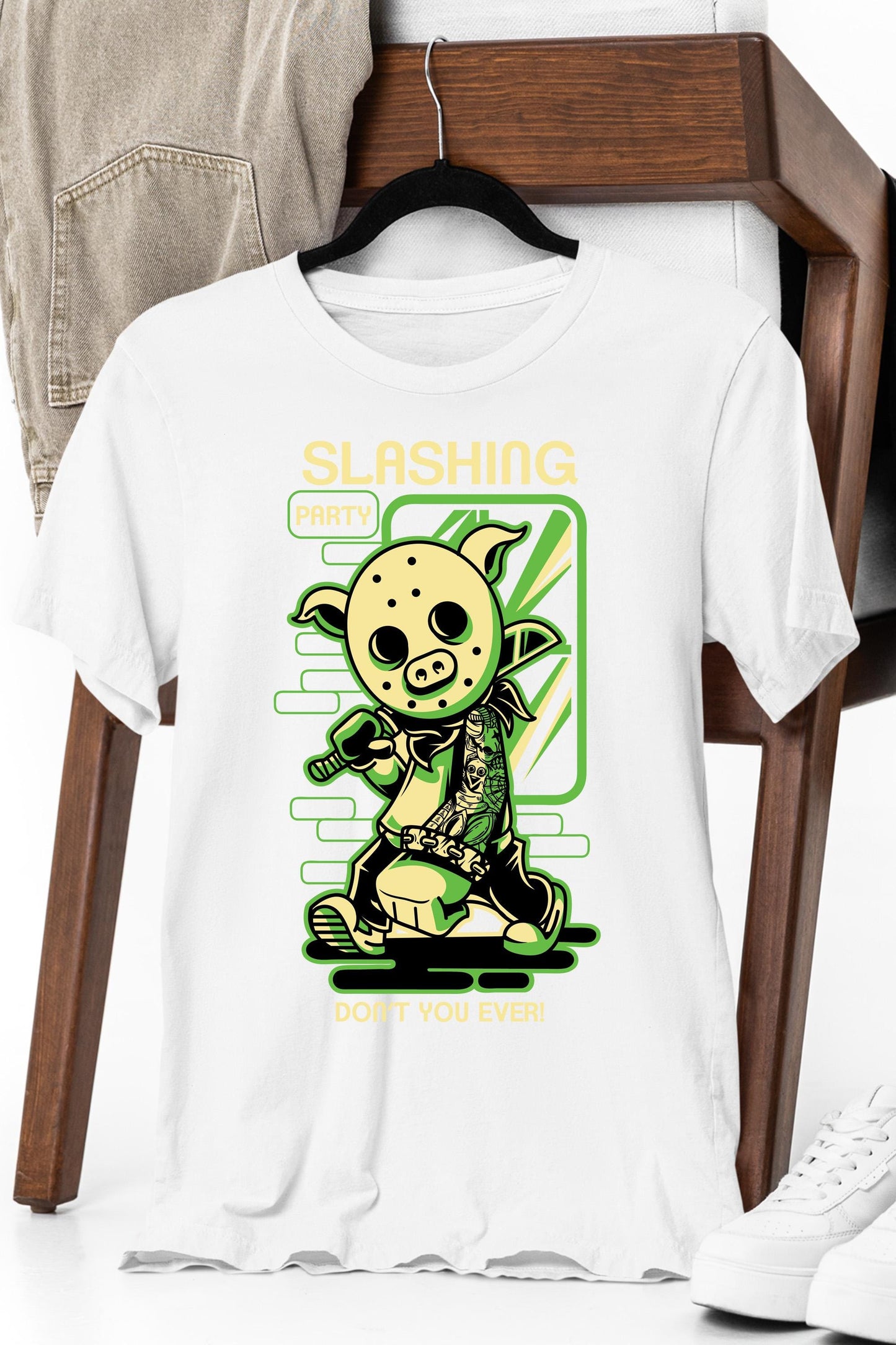 a t - shirt with a picture of a cartoon character on it