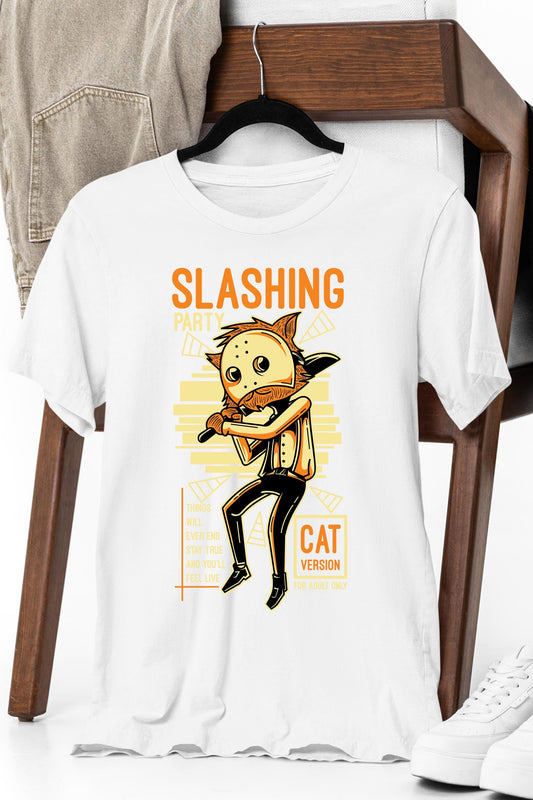 a t - shirt with a picture of a cat on it