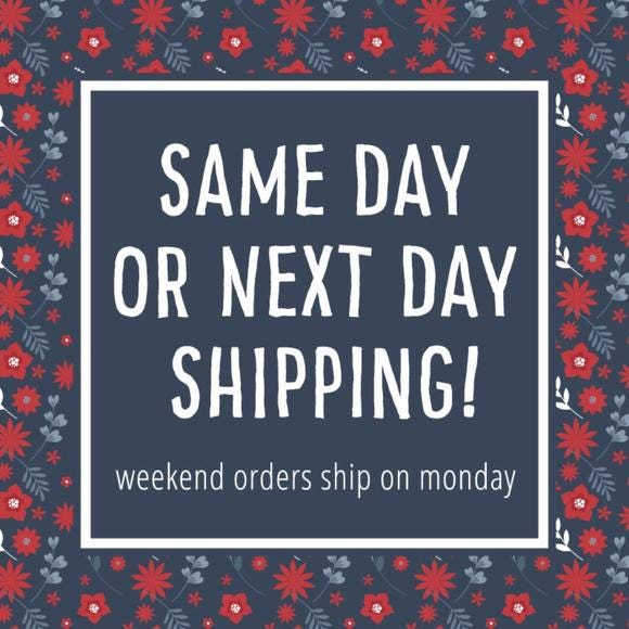 the same day or next day shipping sign