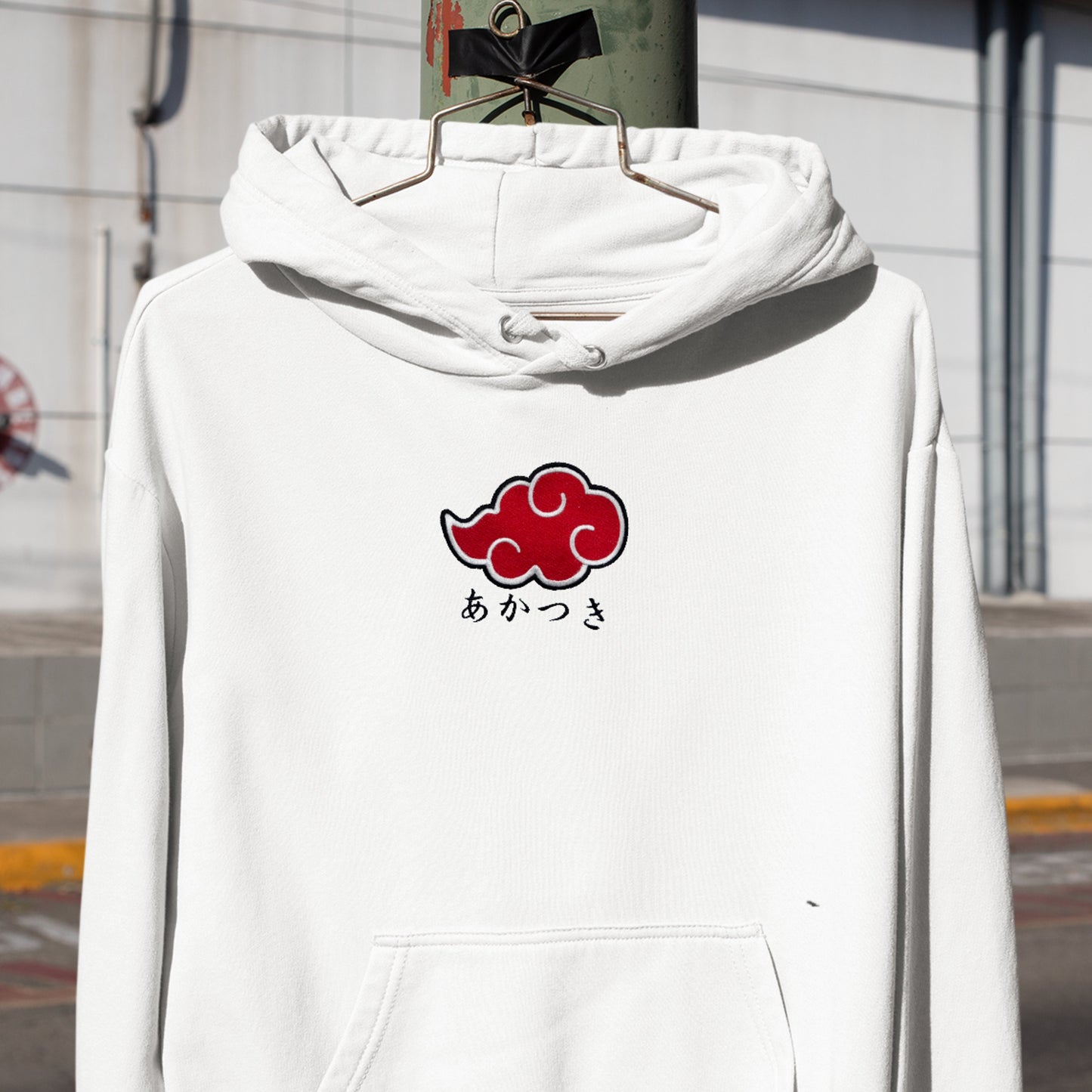 Embroidered Anime Hoodie Handmade Red Cloud, Perfect Gift Idea